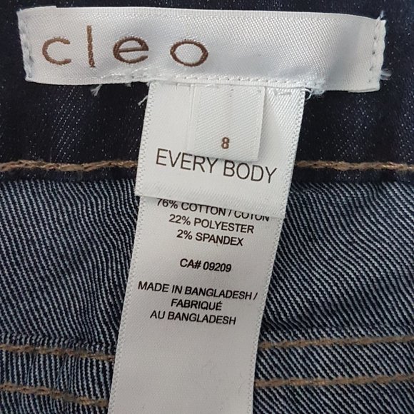 NWOT CLEO Everybody Jeans Regular Size 8 Regular Mid Rise Boot Cut Dark Wash - Picture 5 of 7